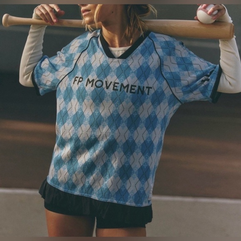 NWT Free People Movement S Baseline Printed Tee Logo New $98 retail